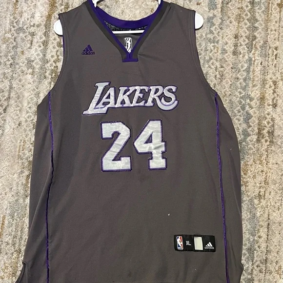 Adidas Kobe Bryant Lakers Gray Basketball Jersey sz XL - Picture 3 of 10